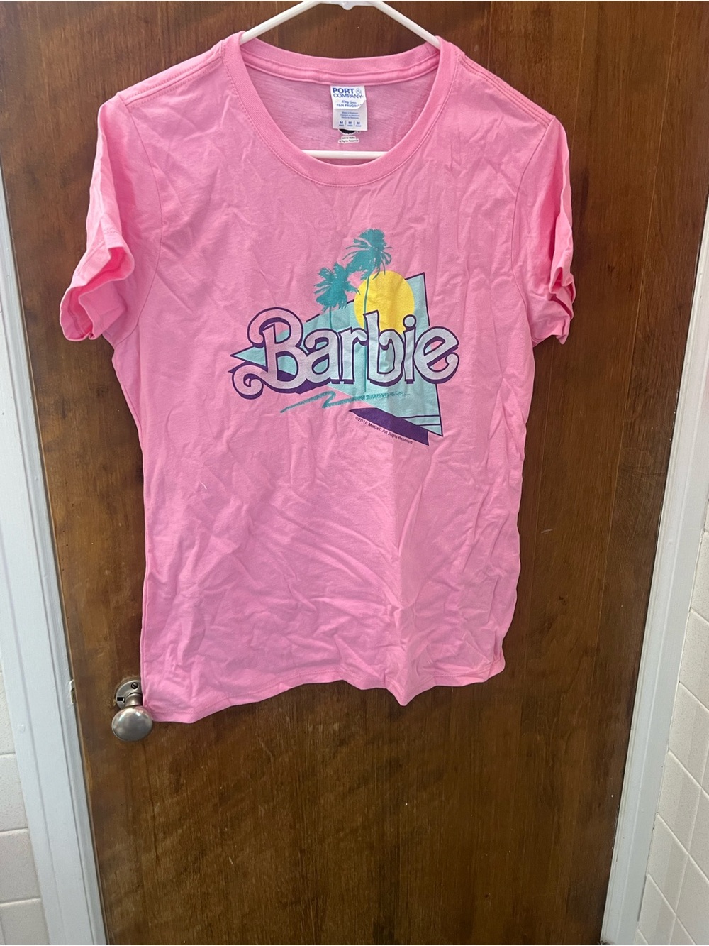 Barbie Pink Graphic Tee - Iconic Logo Woman’s Medium
